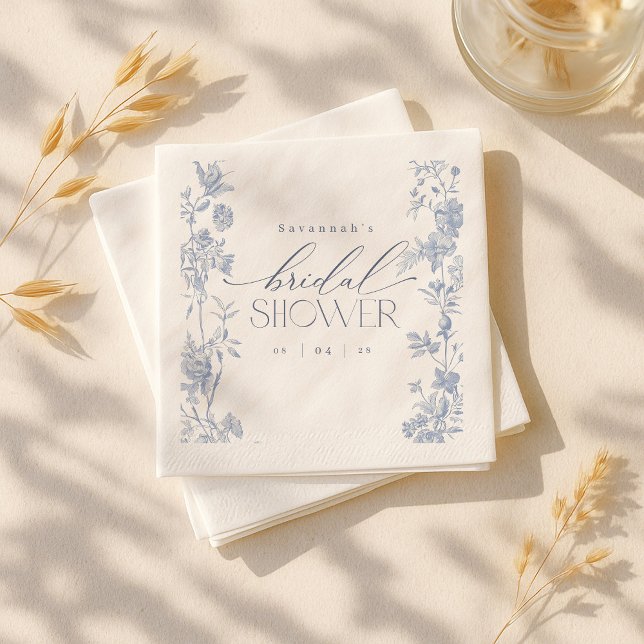 Something Blue Toile Bridal Shower Invite | Delft  Napkin (Creator Uploaded)