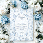 Something Blue Toile Floral Vintage Bridal Shower Invitation<br><div class="desc">Something Blue Toile Floral Vintage Bridal Shower Invitation</div>
