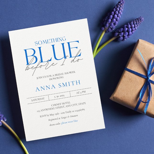 Something Blue Unique Bridal Shower Theme Invitation (Creator Uploaded)
