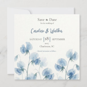 Something Blue Watercolor Wedding Save the Date