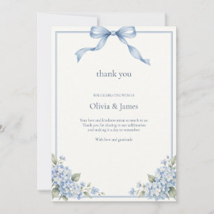 Something Blue Wedding Gratitude Thank You Card