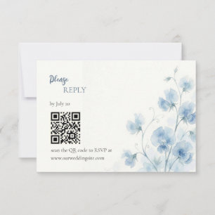Something Blue Wedding RSVP Card