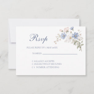 Something Blue Wedding RSVP card