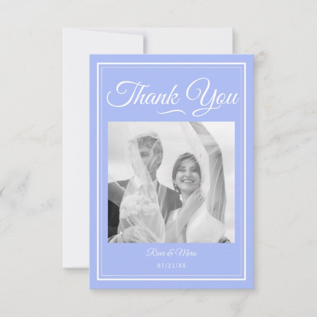 Something Blue Wedding Thank You Card (Front)