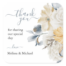 SOMETHING BLUE Wedding Thank you Square