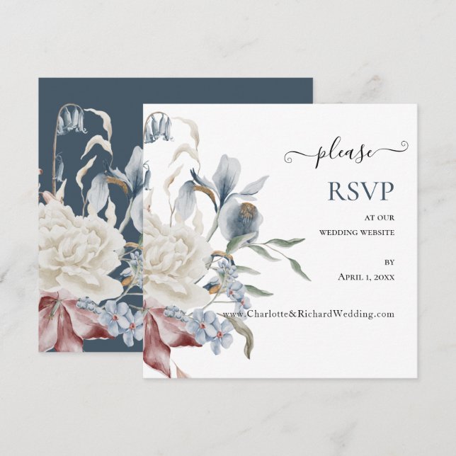 SOMETHING BLUE,  Wedding Website RSVP   (Front/Back)