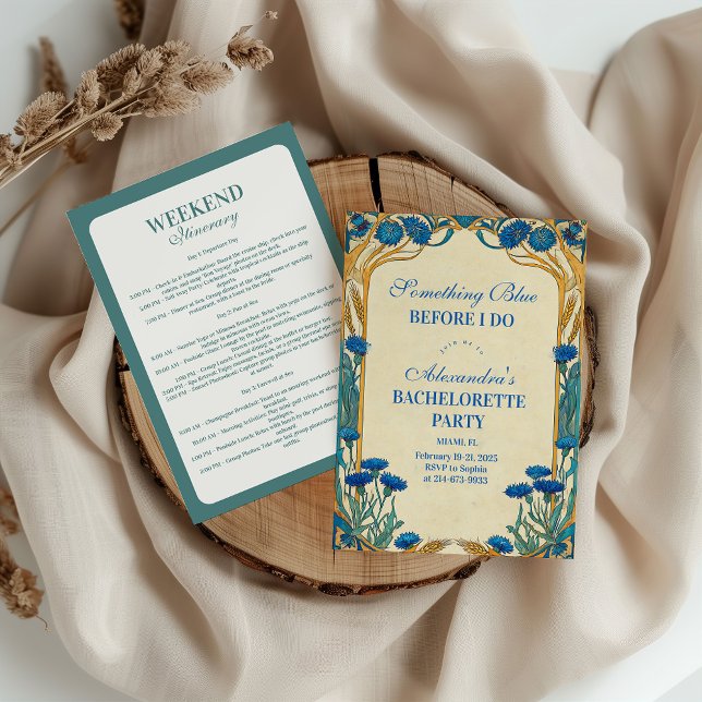 Something Blue Wildflower Bachelorette Party Invitation (Creator Uploaded)