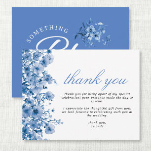 Something Blue Wildflower Bridal Shower Flat Thank You Card