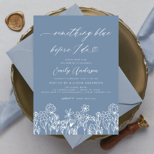 Something Blue Wildflower Bridal Shower Invitation