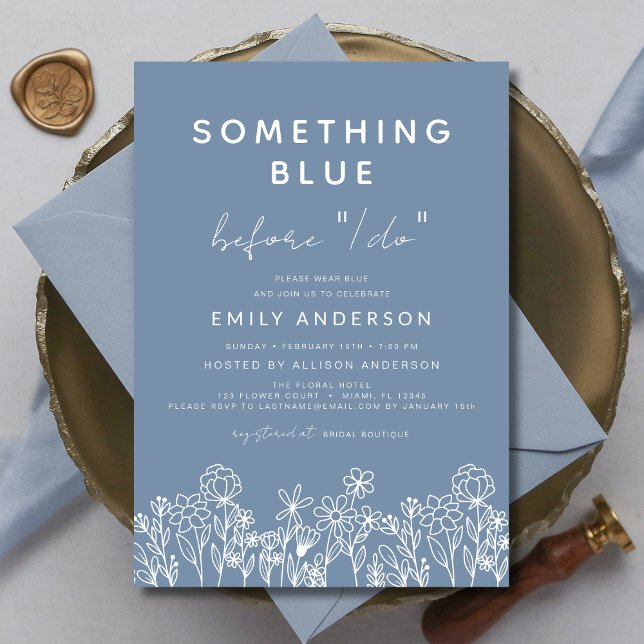 Something Blue Wildflower Bridal Shower Invitation (Creator Uploaded)
