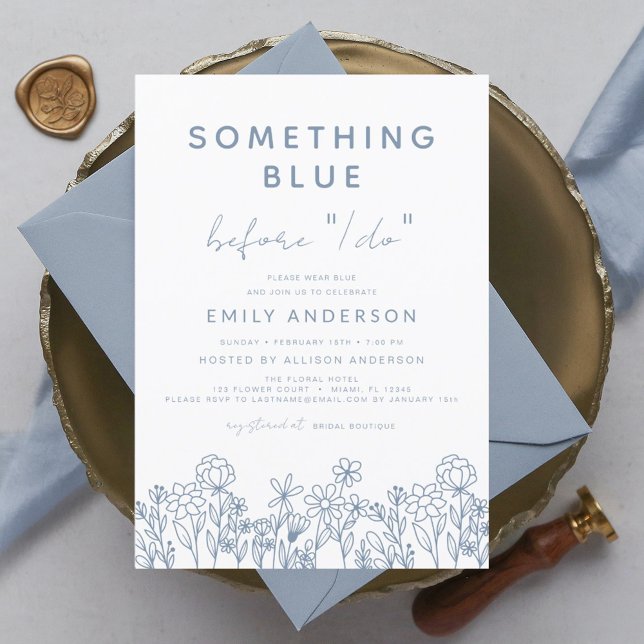 Something Blue Wildflower Bridal Shower Invitation (Creator Uploaded)