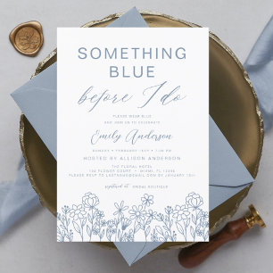 Something Blue Wildflower Bridal Shower Invitation