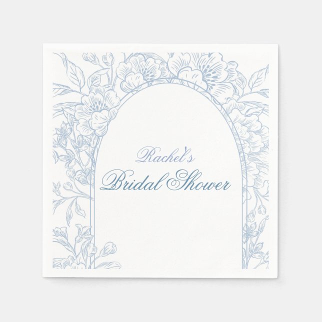 Something Blue Wildflower Bridal Shower Invitation Napkin (Front)