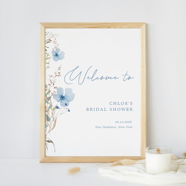 Something Blue Wildflower Bridal Shower Poster (Creator Uploaded)