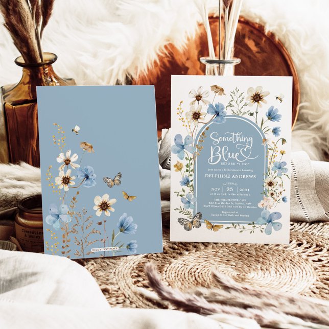 Something Blue Wildflower Garden Bridal Shower Invitation (Creator Uploaded)