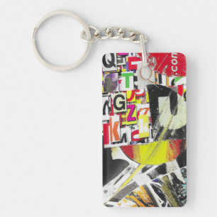something dot com collage key ring