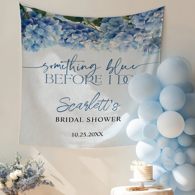 Something Elegant Blue Hydrangea Bridal Shower  Tapestry (Something Elegant Blue Hydrangea Bridal Shower Tapestry)