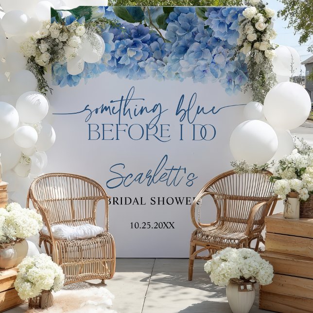 Something Elegant Blue Hydrangea Bridal Shower  Tapestry (Something Blue Hydrangea Bridal Shower Welcome Tapestry)