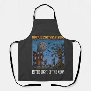 Something Hunting Light Moon Halloween Haunted Zom Apron