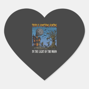 Something Hunting Light Moon Halloween Haunted Zom Heart Sticker