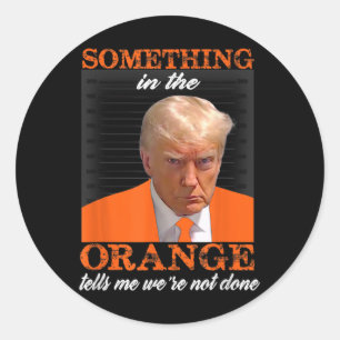 Something In The Orange Tells Me We're Not Done Classic Round Sticker
