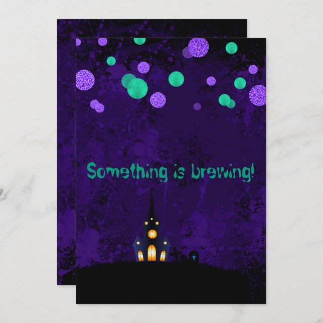 Something is Brewing Halloween Party Invitation (Front/Back)