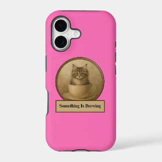 Something Is Brewing Kitten Hot Pink iPhone Cases