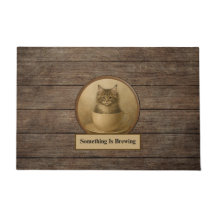 Something Is Brewing Maine Coon Kitten Door Mat