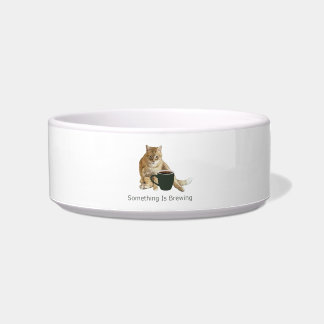 Something Is Brewing White Ceramic Pet Bowl