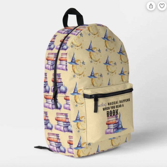 Something Magical Happens When You Read A Book  Printed Backpack (Creator Uploaded)