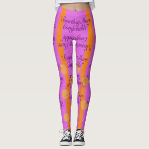 Something More Comfortable Orange Stripes Spots Leggings