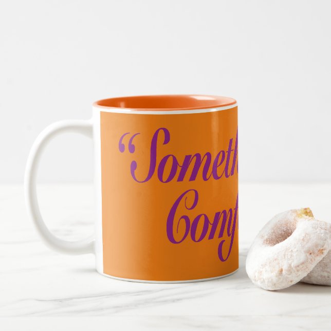 Something More Comfortable Purple Large Orange Two-Tone Coffee Mug (With Donut)