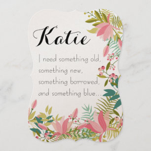 Something Old Bridesmaid Wedding Invitation