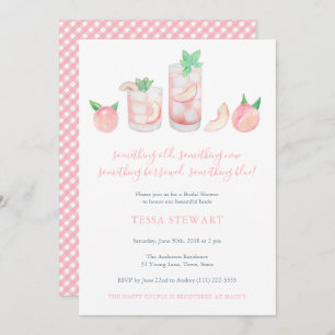 Something old, new, borrowed blue Peach Tea Shower Invitation