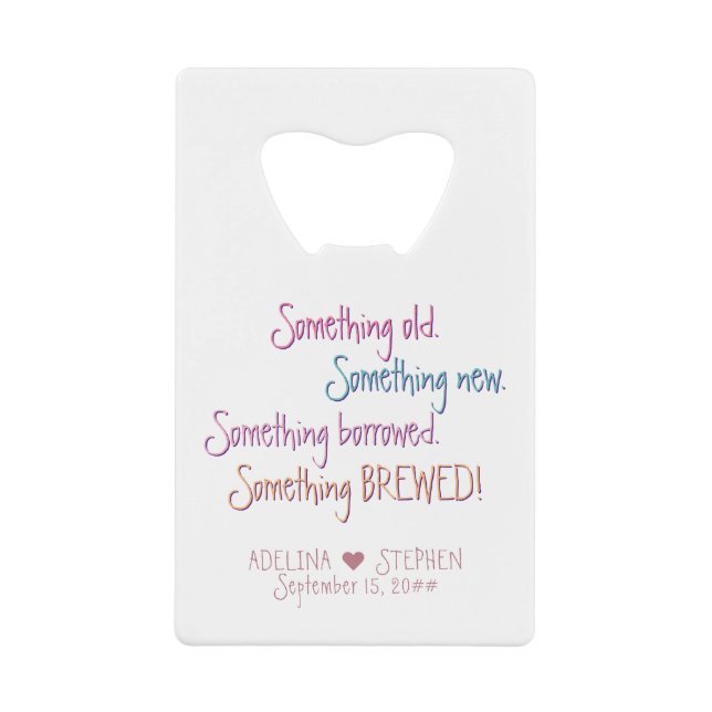 Something Old New Borrowed Brewed Wedding Favour (Front)
