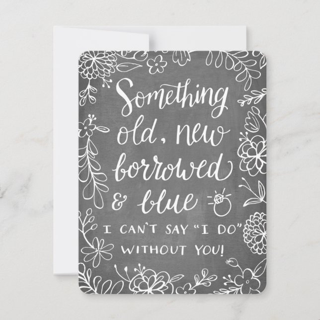 Something Old New Borrowed | Bridesmaid Invitation (Front)