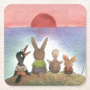 Something Red Square Paper Coaster