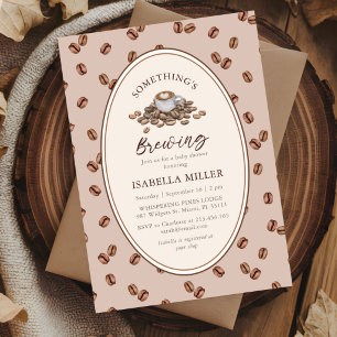 Something’s Brewing Coffee Beans Baby Shower  Invitation