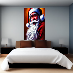 Something startled Santa Claus   AI Art Poster