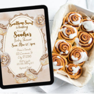 Something Sweet, Cinnamon Roll Baby Shower Invitation