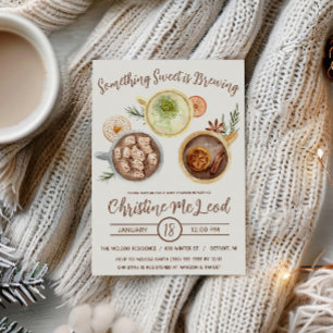 Something Sweet is Brewing, Hot Cocoa Baby Shower Invitation