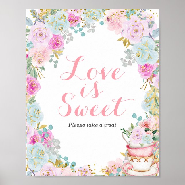 Something Sweet is Brewing Tea Party Love is Sweet Poster (Front)