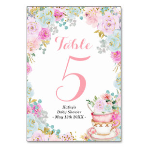 Something Sweet is Brewing Tea Party Table Number