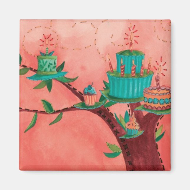 Something to Cherish "Birthday Tree Cakes" Magnet (Front)