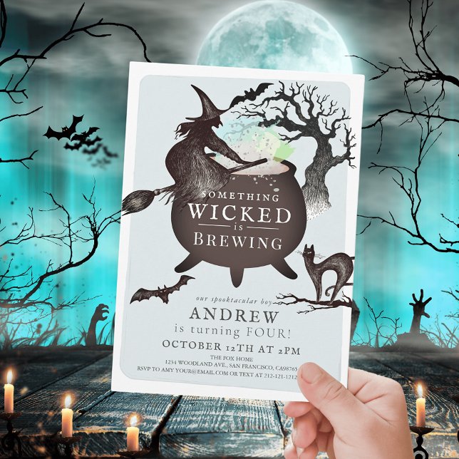 Something Wicked Brewing Halloween Bl Birthday Invitation (Creator Uploaded)