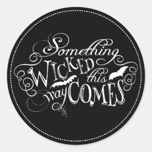 Something Wicked Chalkboard Halloween Sticker