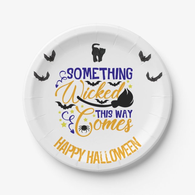 Something Wicked This Way Comes Halloween Paper Plate (Front)
