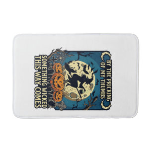 Something Wicked Way Comes Witch Halloween Pumpkin Bath Mat