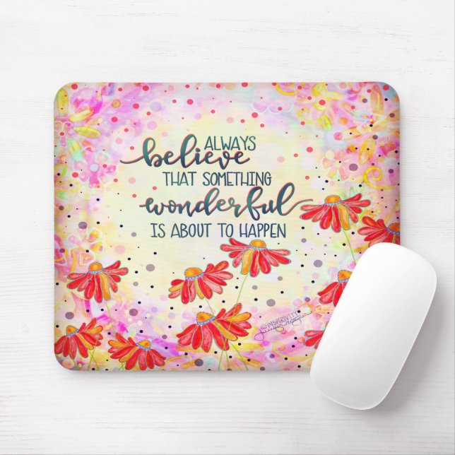 Something Wonderful Quote Pretty Inspirivity Mouse Pad (With Mouse)