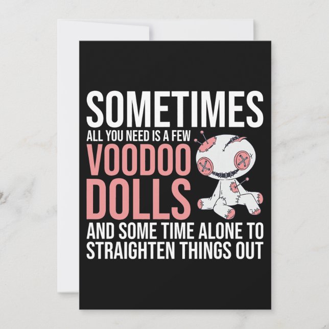 Sometimes All You Need Is A Few Voodoo Dolls For V Invitation (Front)